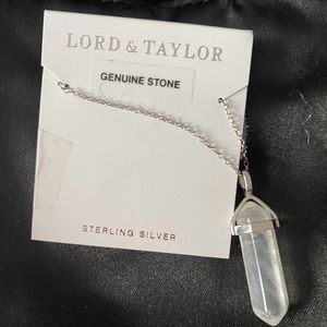 Genuine quartz Sterling Silver necklace NWT